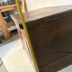 Antique rustic oak chest with original hardware and molded panels