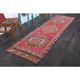 1970s Vintage Turkish Hand-Knotted Wool Cotton Pink Runner Rug