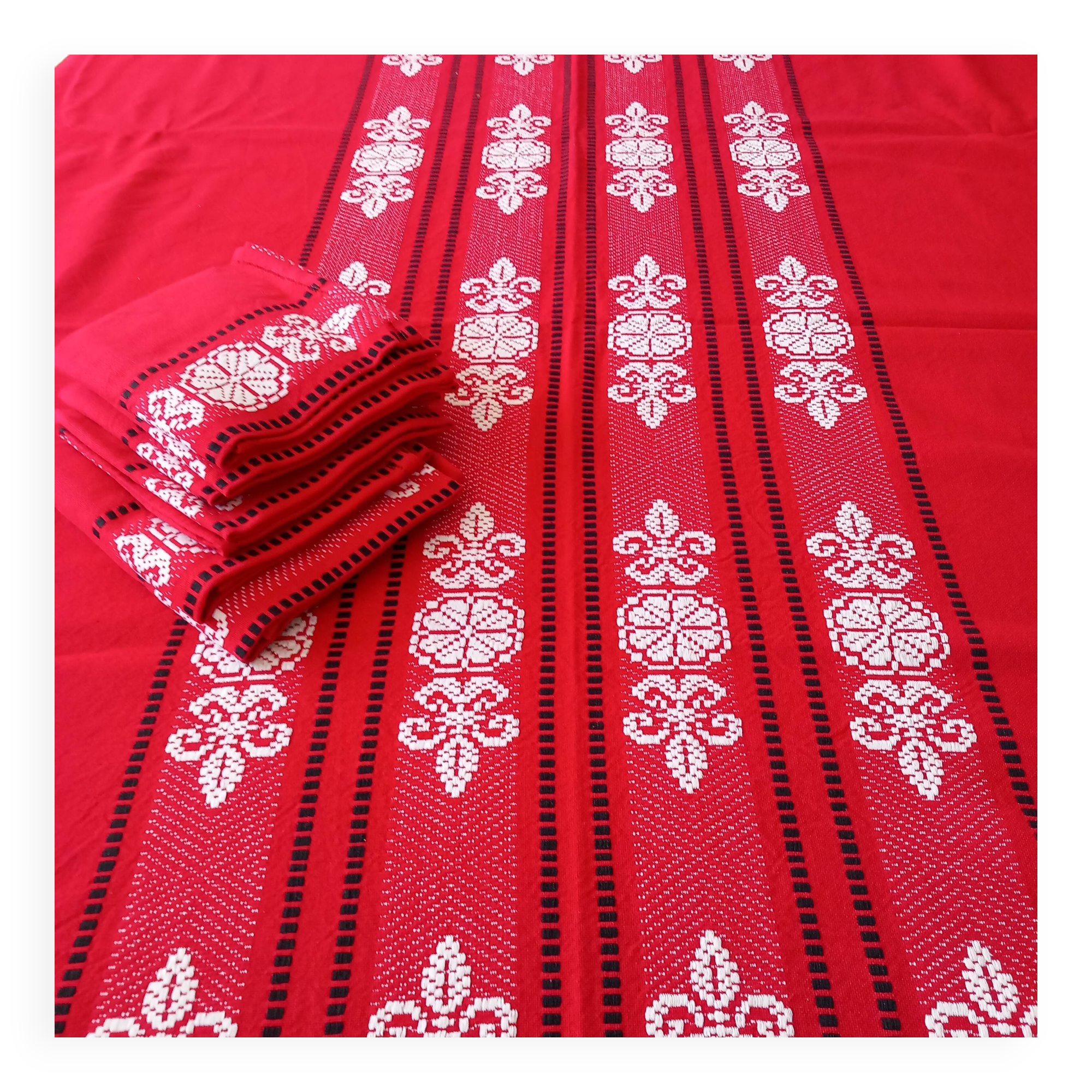Grande nappe basque et 6 serviettes