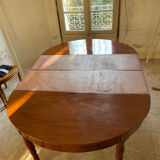 Solid wood dining table with extension