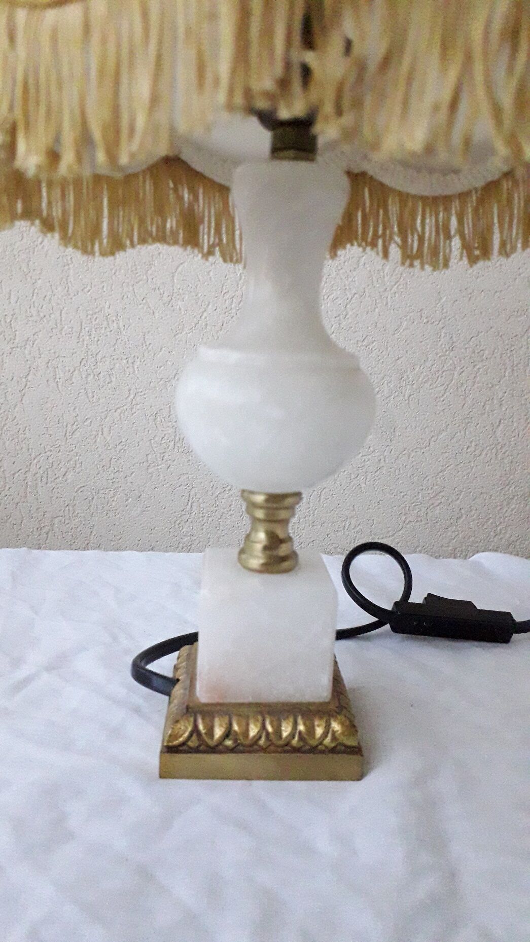 Marble and brass lamp