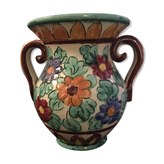 Cracked ceramic vase 1950 by Cerart Monaco
