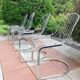 Set of four chrome metal wired chairs by Gastone Rinaldi / vintage 70s