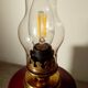 Florentine lamp in burgundy and gold porcelain signed Num 19