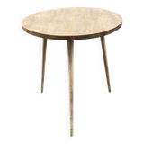 Table basse table d’appoint scandinave pieds compas rénovée en bois brut