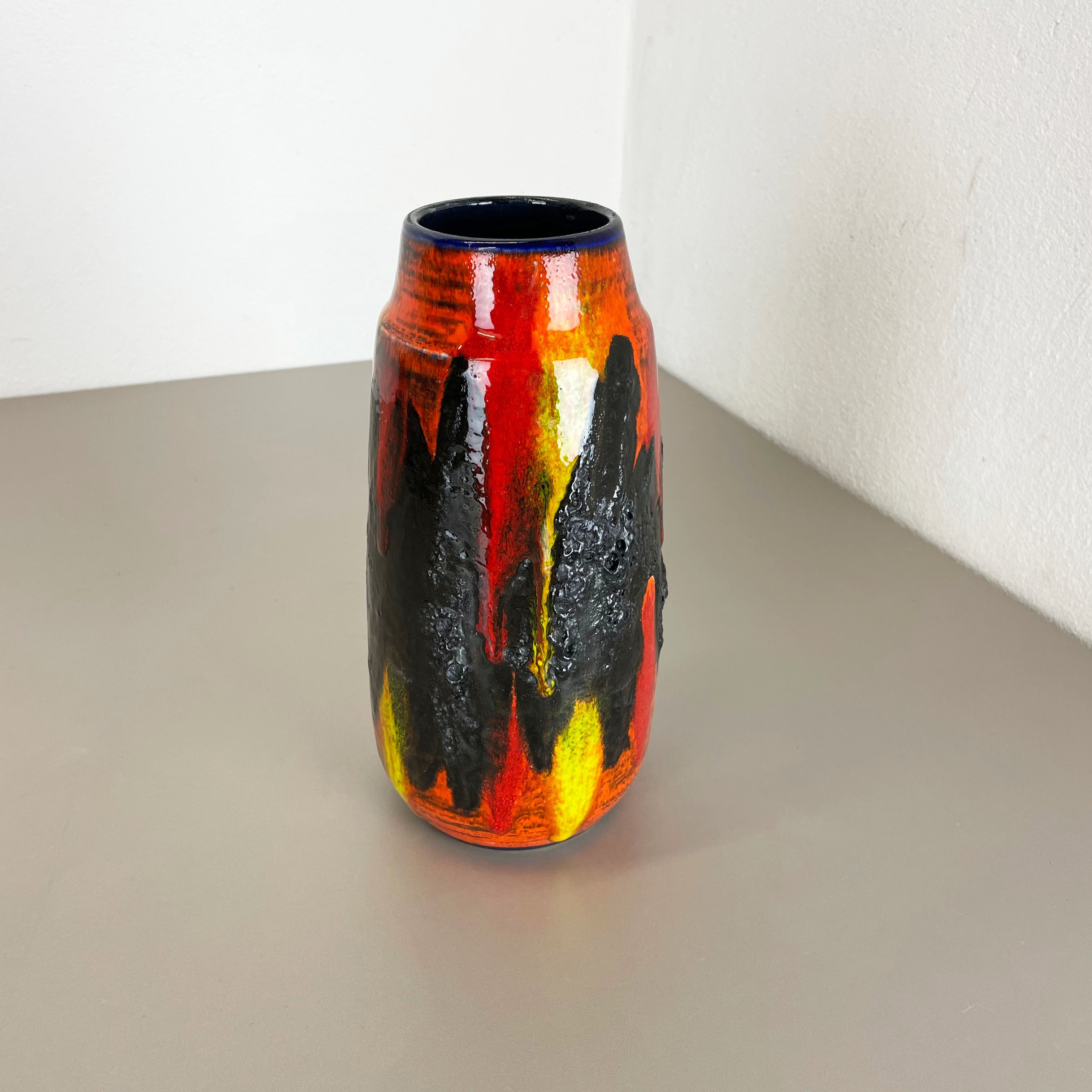 R fat lava multi-color vase scheurich, germany wgp, 1970s