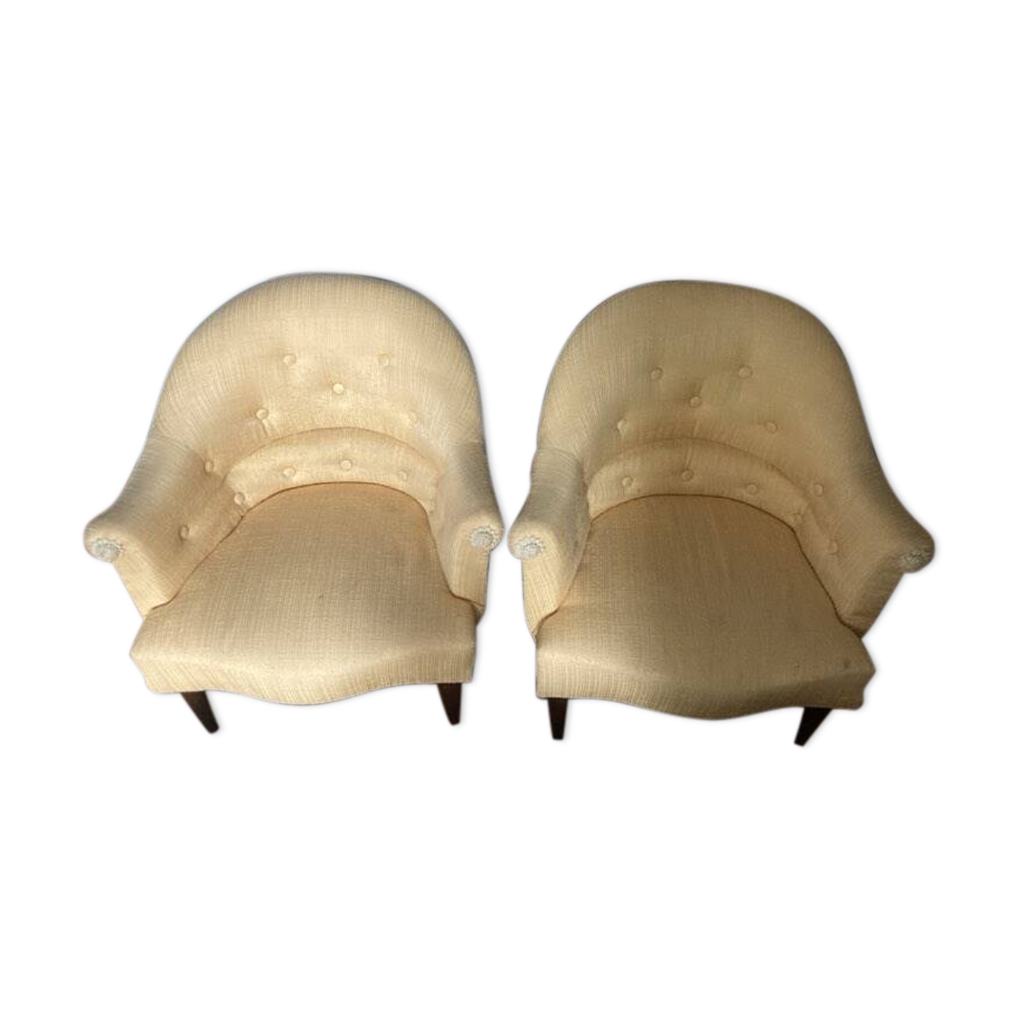 Pair of vintage toad armchairs