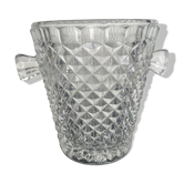 Seau à glace vintage en verre taillé