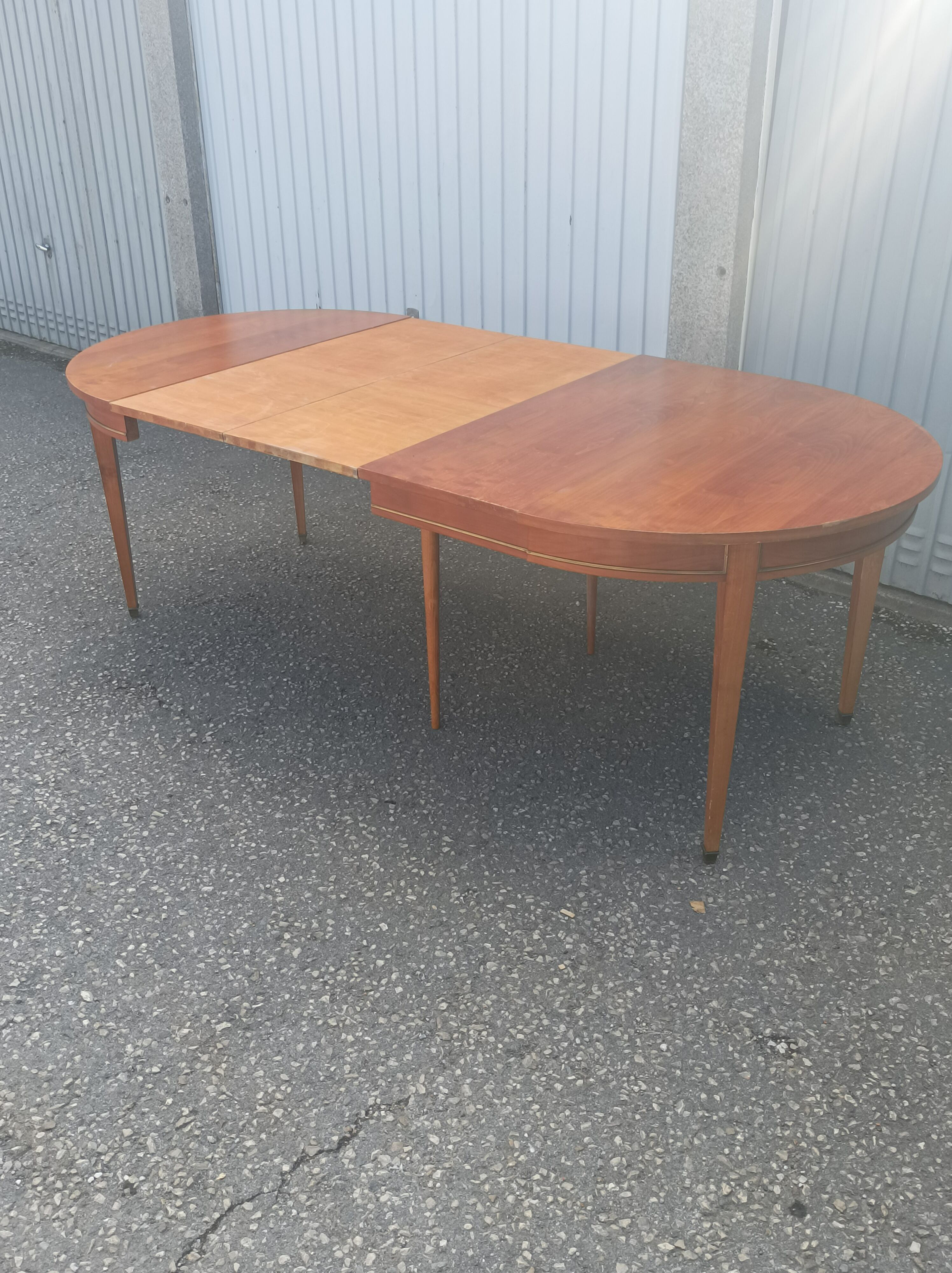 Old dining table wood brass vintage Scandinavian teak