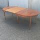 Old dining table wood brass vintage Scandinavian teak