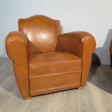 Pair of leather club chairs