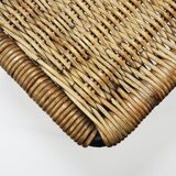 Long side table by Carl Aubock, flower bench, rattan, wicker, Austria, 1950s