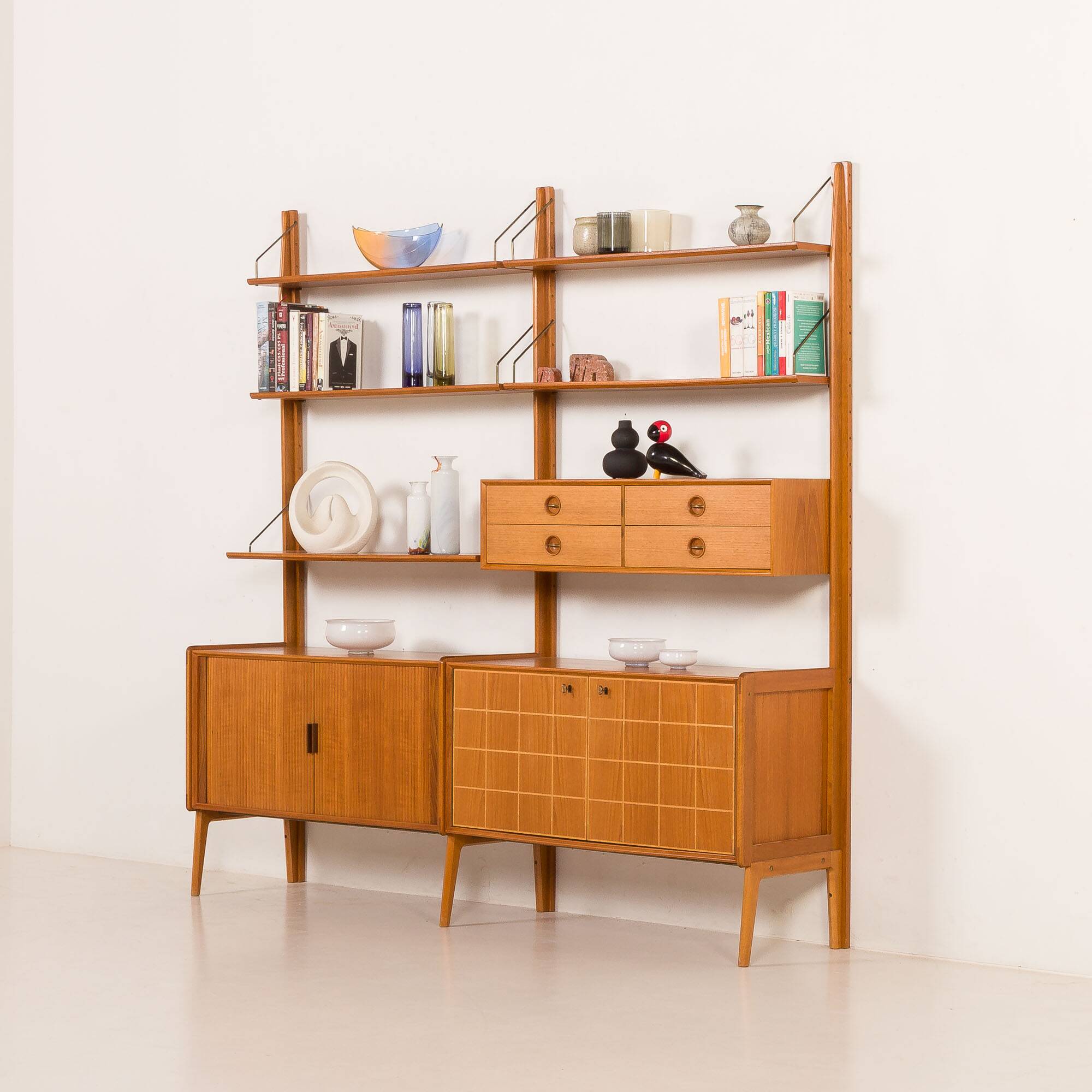 Fredrik A. Kayser teak free standing wall unit for Gustav Bahus, Norway 196