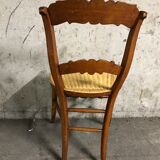 4 old straw chairs / rope