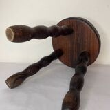 Brutalist wooden stool