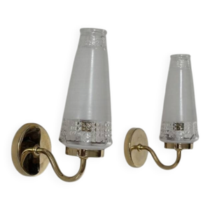 Paire d'appliques vintage - verre