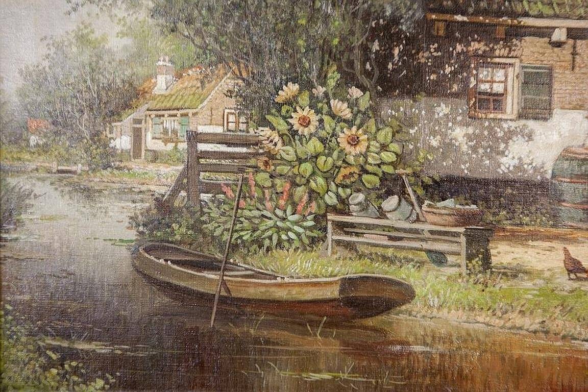 H. Veeninga, Landscape, Early 20th Century, Oil Painting on Canvas