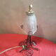 Old wrought iron lamp with its moulded glass tulip art deco Dimension: 37 cm weight height:
