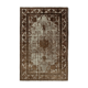 Hand-knotted hi-low pile oriental 1980s 203 cm x 303 cm brown rug