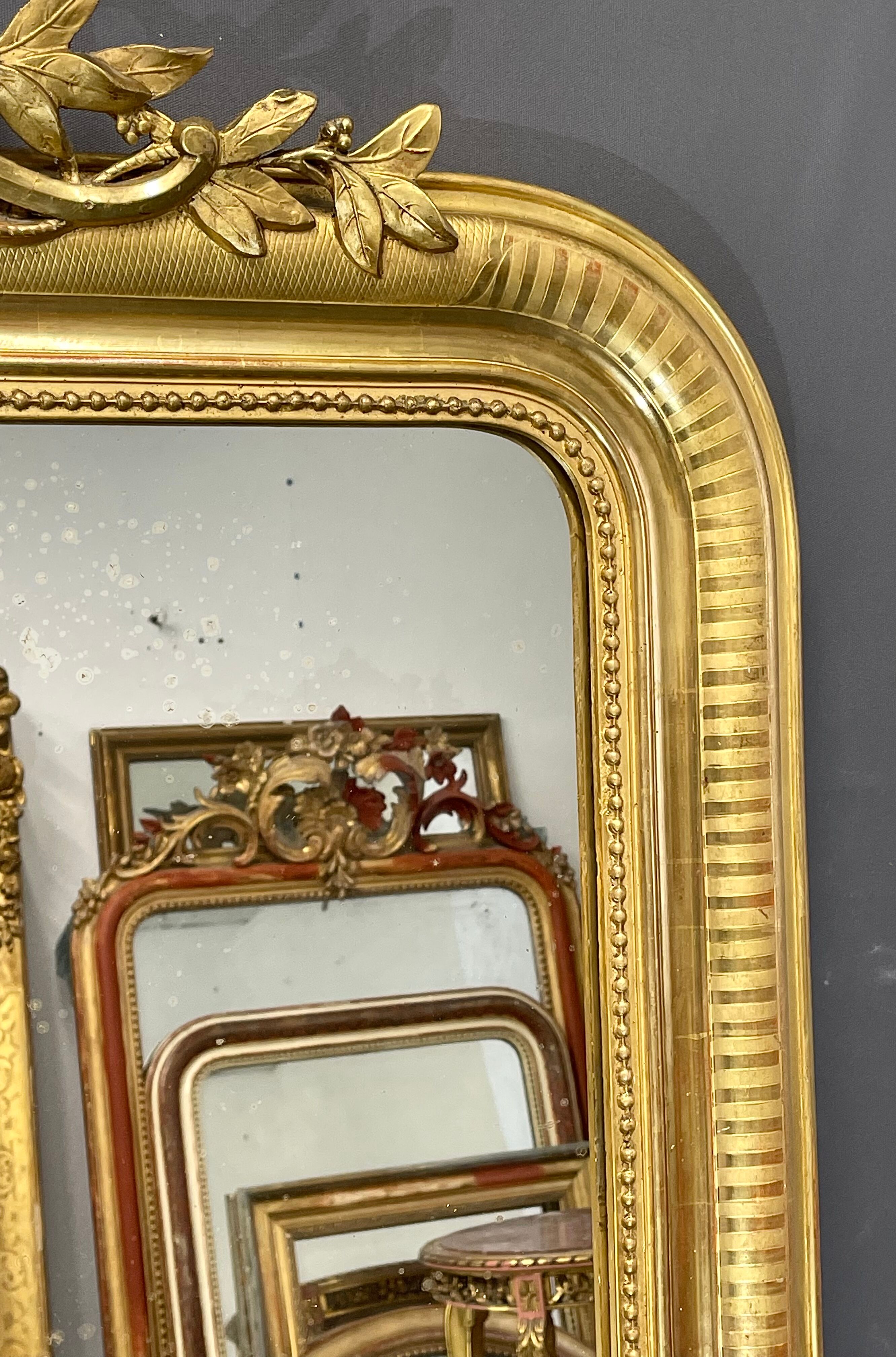 Mirror 156x110 Louis-Philippe 1830-1848 gilding with gold leaf