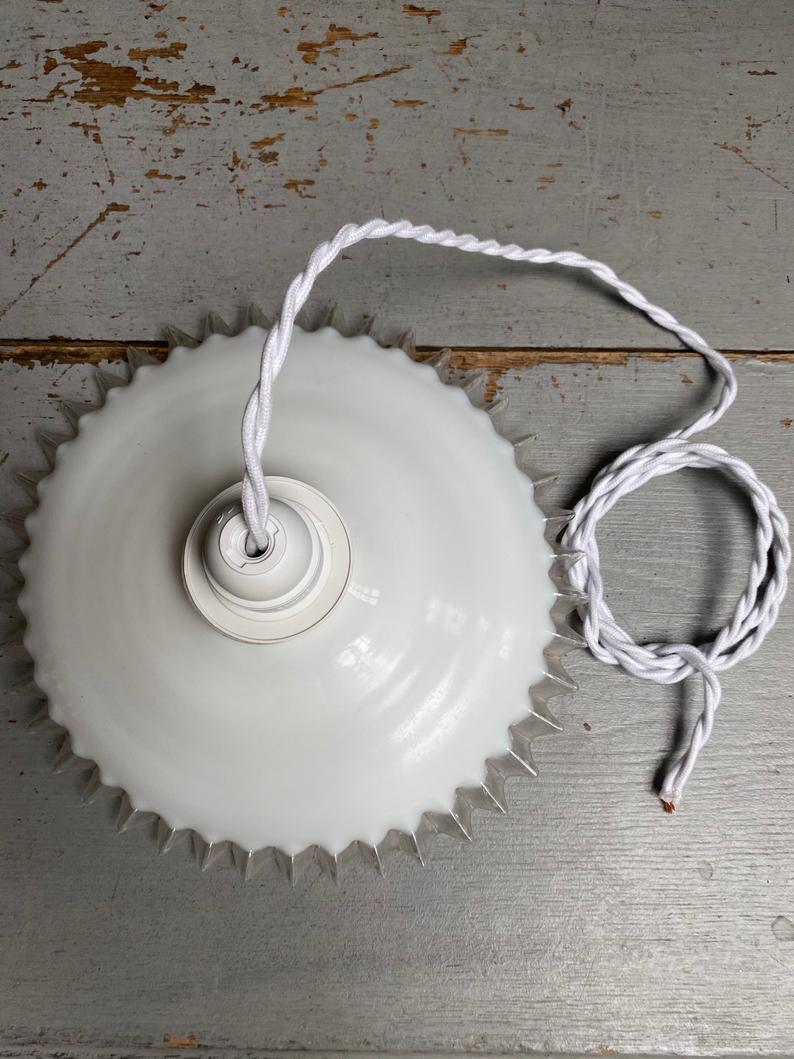 White opaline hanging lamp