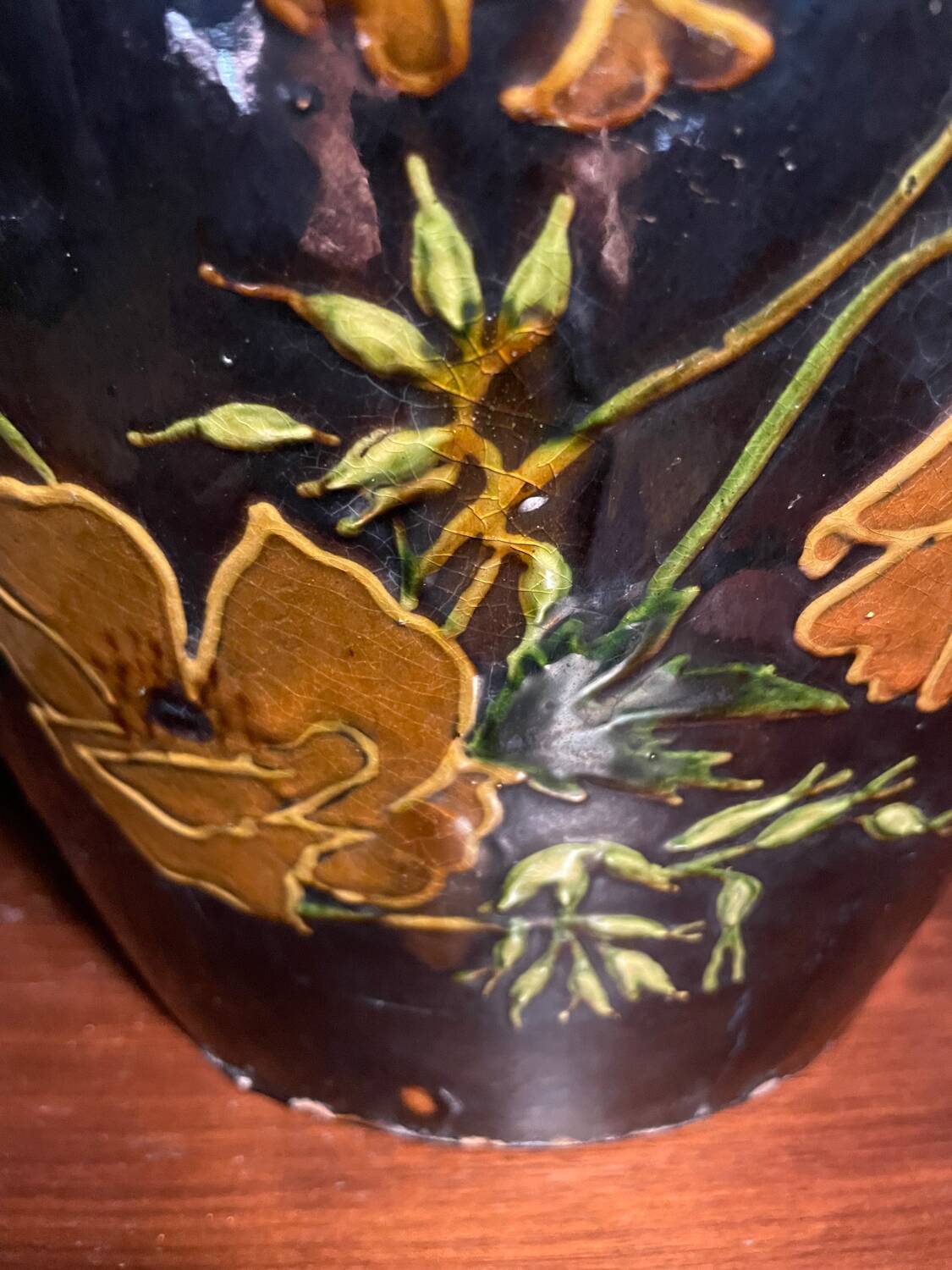 Large French folk art vase