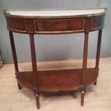 Louis XVI period demi-lune console in mahogany.