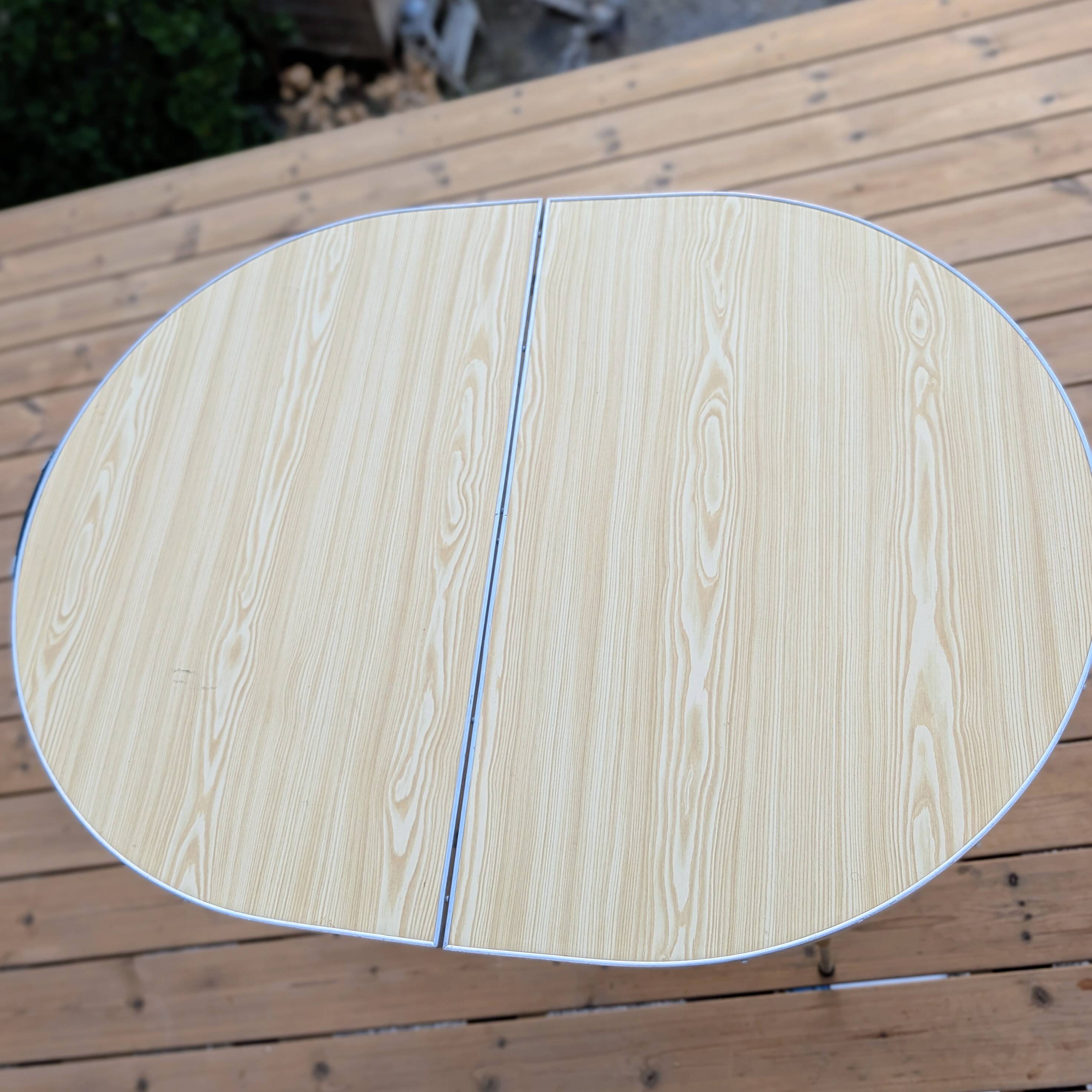 Vintage oval camping folding table