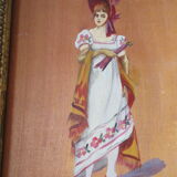 2 antique paintings from the 1700s in golden frame painter De'loste