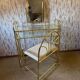 Vintage brass dressing table with mirror and matching stool, 1950s.