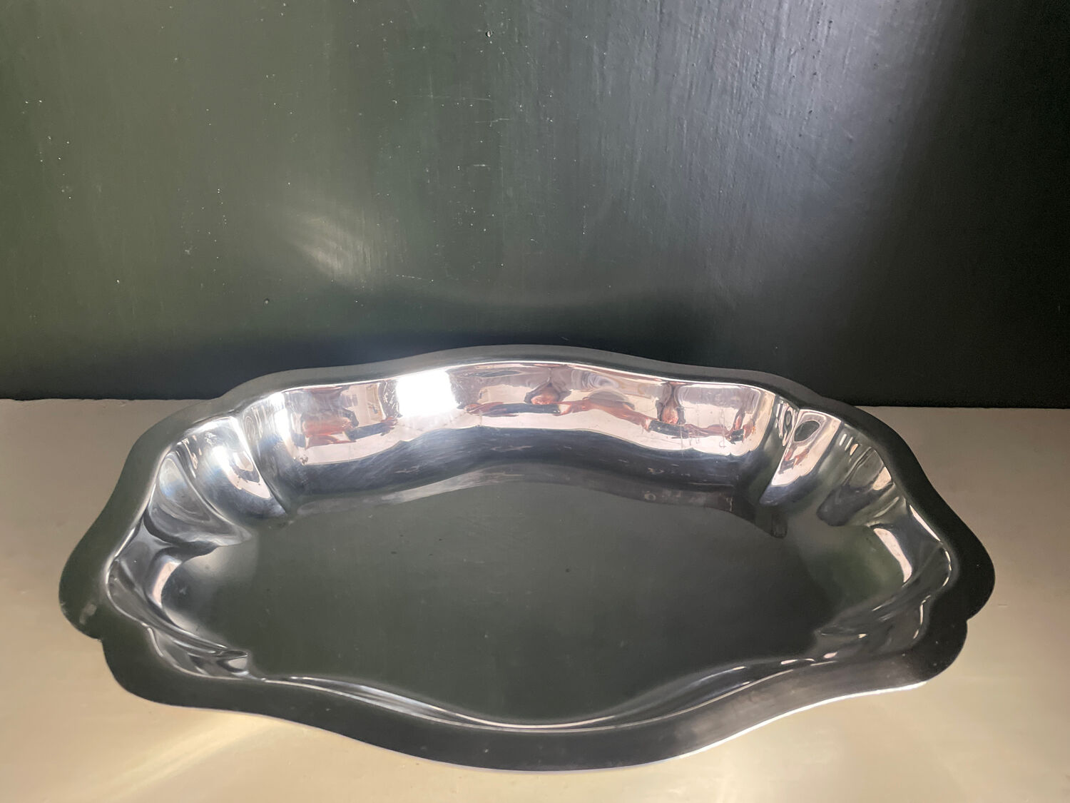 Silver metal pan