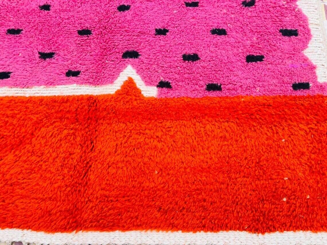 Hand-woven pink Berber rug
