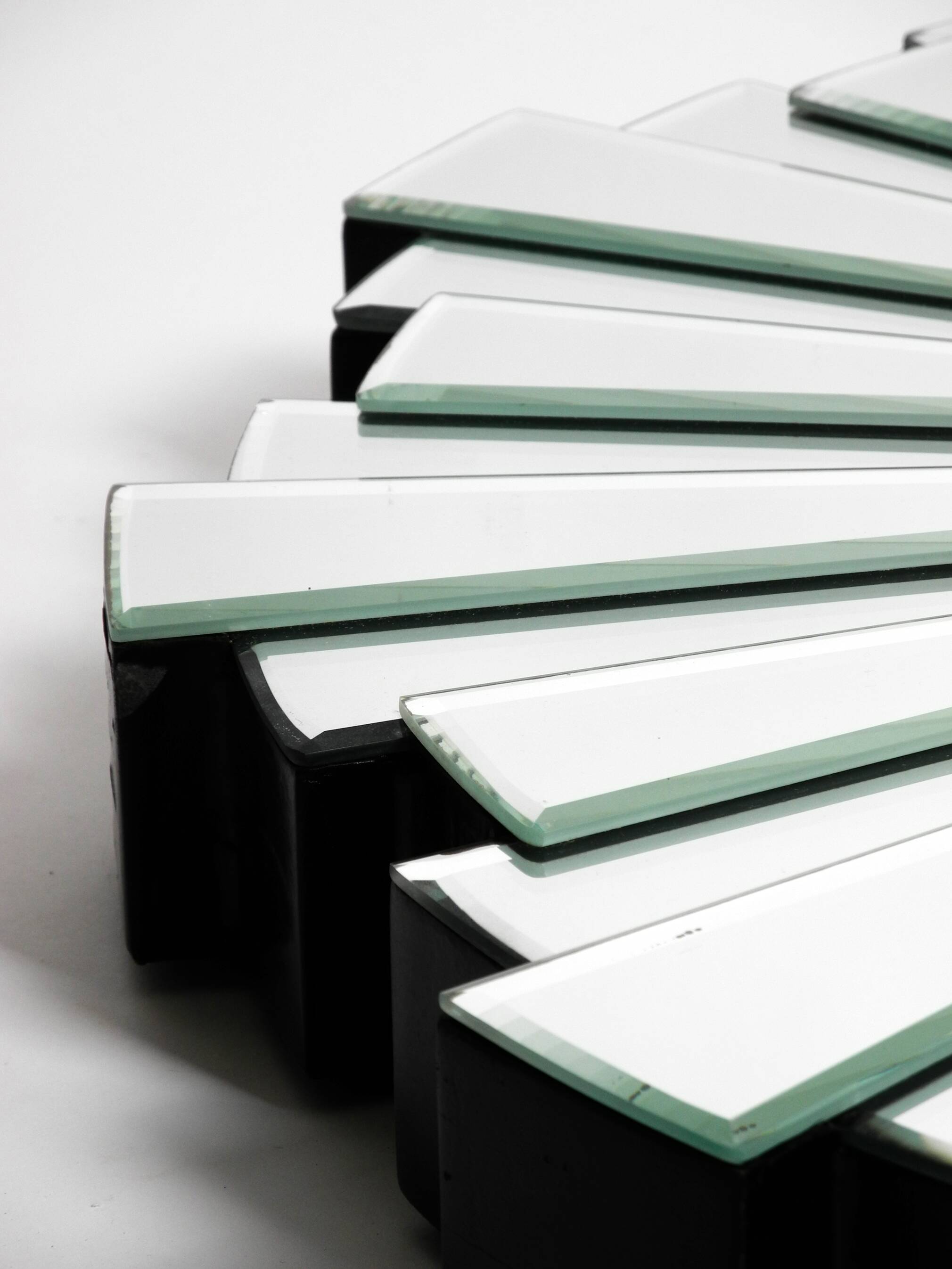 Gigantic rare heavy Sunburst mirror wall clock from the 1970s | Ø 70 cm