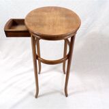 Pedestal table with vintage wooden drawer