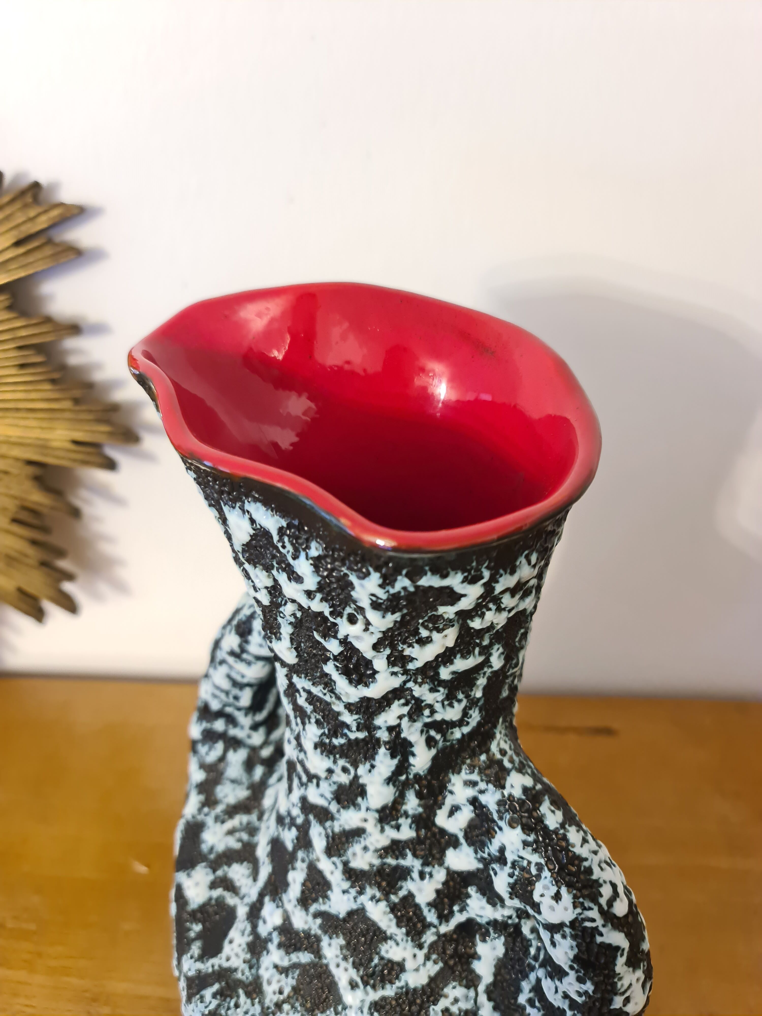 Ceramic vase Vallauris 1950 Lava Foam