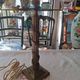 Mushroom lamp in glass paste and bronze Art Nouveau