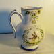 Pichet en faience d'angouleme renoleau decor a l'oiseau