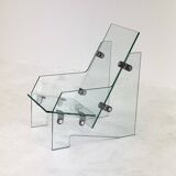Rare design chair made entirely of tempered glass
