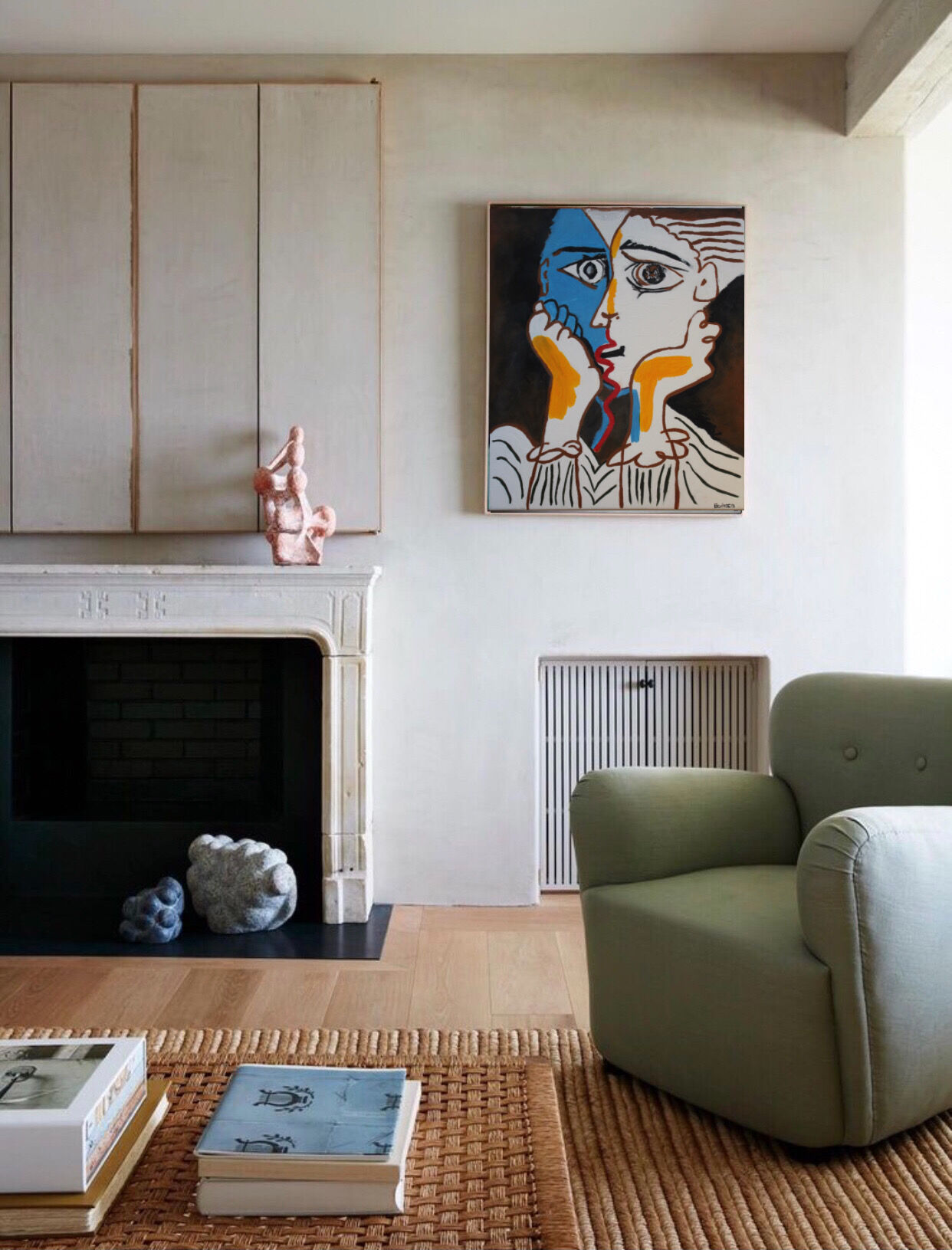 Acrylic painting reproduction Picasso "The lovers"