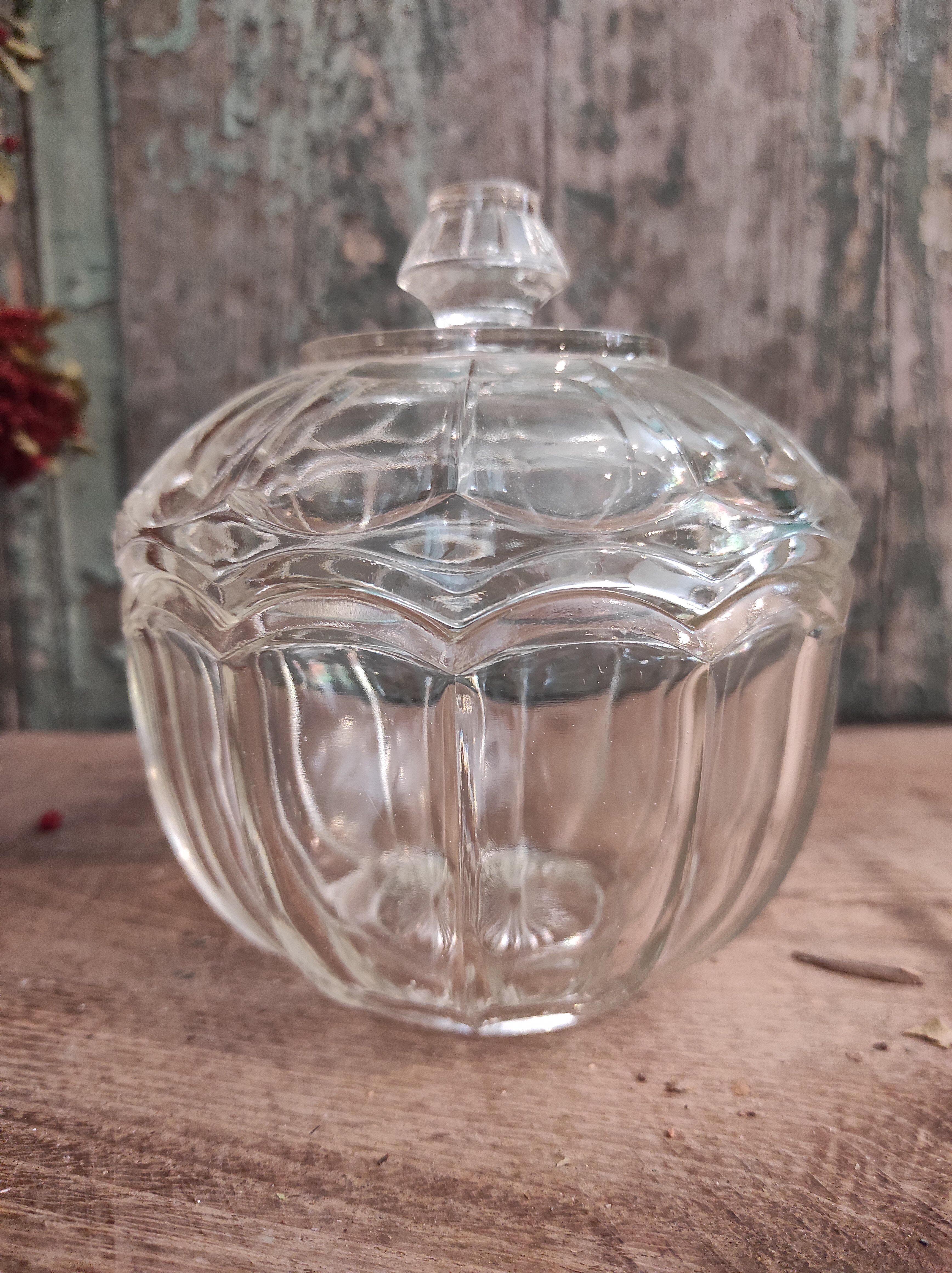 Vintage French glass candy box