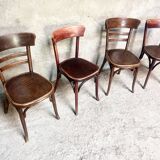 Set of 4 Fischel bistro chairs crocodile model 1930