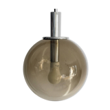 Vintage 70s smoked glass pendant light