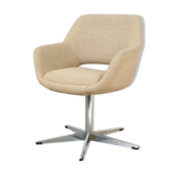 Mid-century beige fabric swivel chair from stol