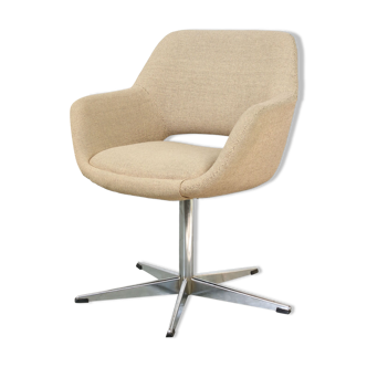 Mid-century beige fabric swivel chair from stol