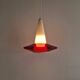 Suspension en verre rouge et opalin, années 1960