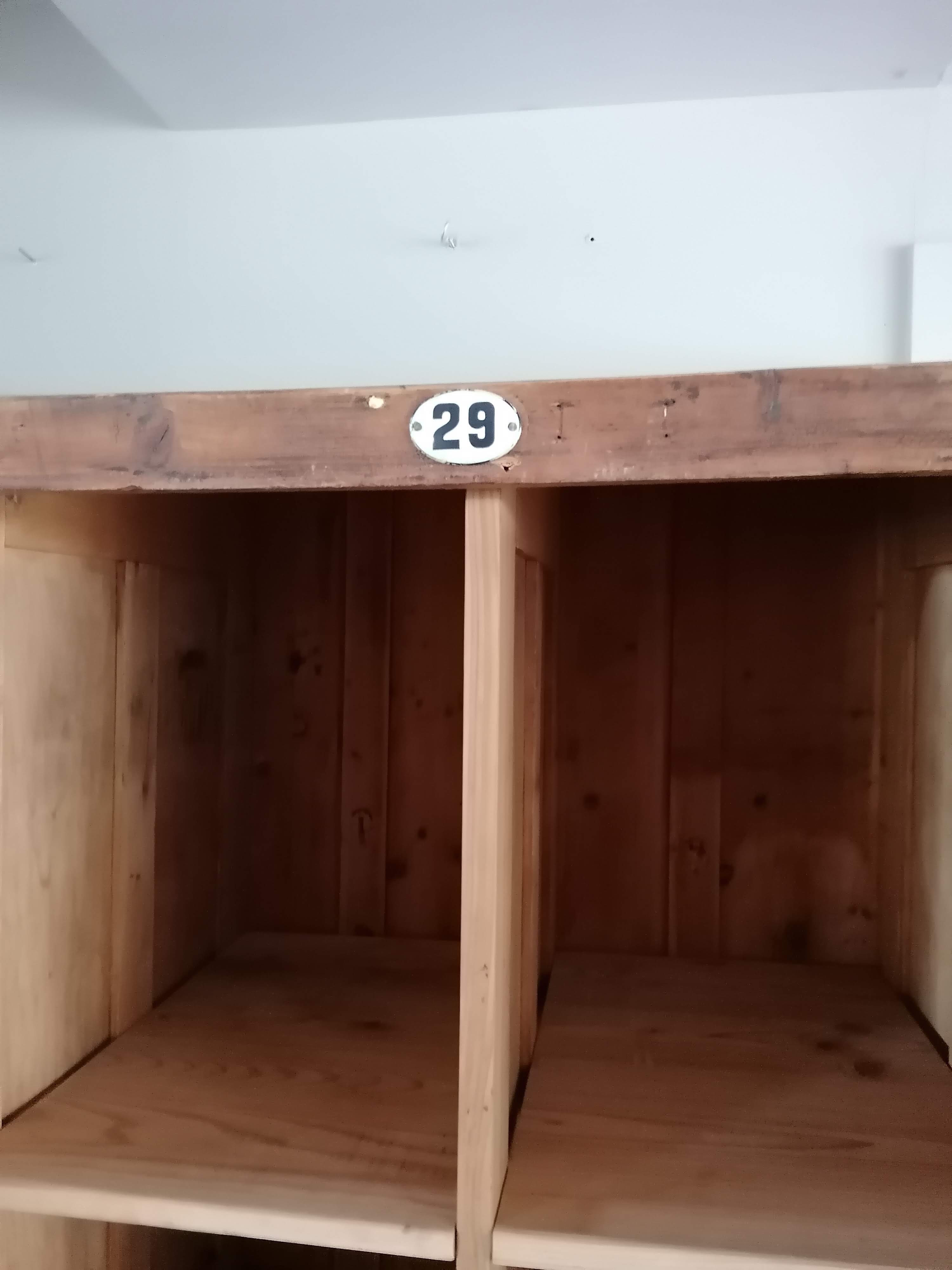 Vintage wooden wardrobe, 4 doors, cloakroom style.