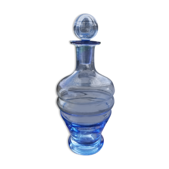 Blue glass liquor decanter