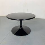 Round Black Side Coffee Table by Pierre Paulin for Artifort, 1970s