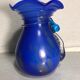 Old Blue Multilayer Glass Vase - Flower Blown Decor Col Corolla Vintage