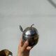 English silver plated apple sugar bowl